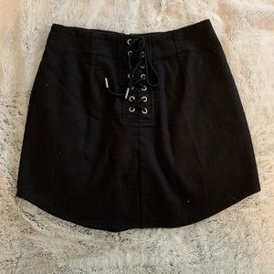 Forever 21 Lace Up Mini Skirt